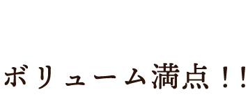 ボリューム満点！！